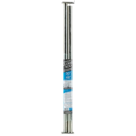 John Sterling John Sterling Pro 48 in. L X 1 in. D Adjustable Platinum Steel Closet Rod RP0022-30/48